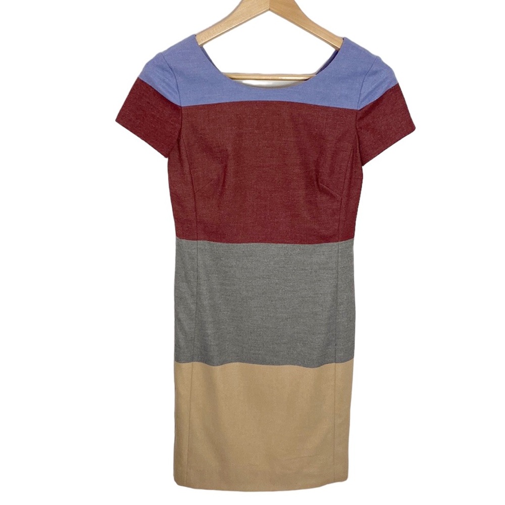 Etcetera Colorblock stripe cap sleeve sheath dress size 0